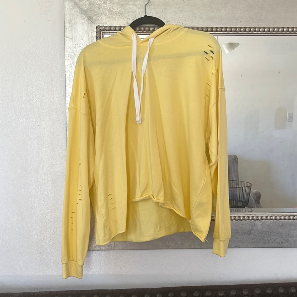 Long sleeve lightweight yellow hoodie
